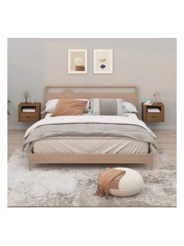 Sonata H Нощни шкафчета за стенен монтаж, 2 бр, кафяв дъб, 50x36x40 см