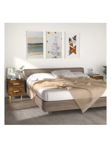 Sonata H Нощни шкафчета, 2 бр, опушен дъб, 40x35x47,5 см