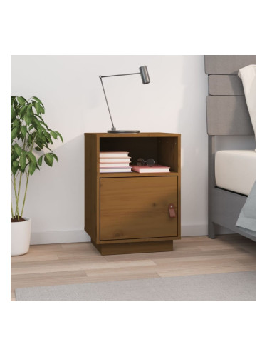 Sonata H Нощно шкафче, меденокафяво, 40x34x55 см, борово дърво масив