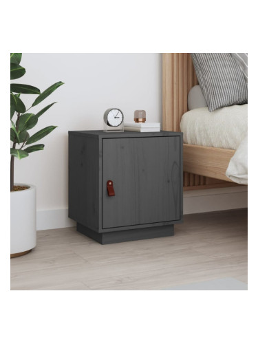 Sonata H Нощно шкафче, сиво, 40x34x45 см, борово дърво масив