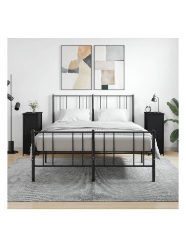 Sonata H Нощни шкафчета, 2 бр, черни, 32x42x80 см, инженерно дърво