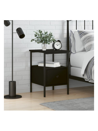 Sonata H Нощно шкафче, черно, 34x36x50 см, инженерно дърво