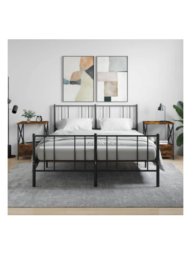 Sonata H Нощни масички, 2 бр, опушен дъб, 50x41x65 см, инженерно дърво