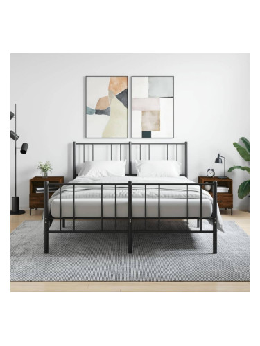 Sonata H Нощни шкафчета 2 бр кафяв дъб 40x35x47,5 см инженерно дърво