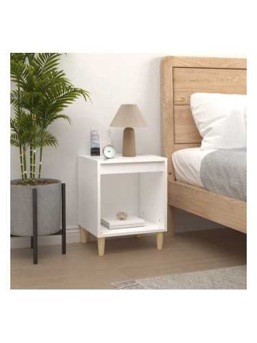 Sonata H Нощно шкафче, бяло, 40x35x50 см, инженерно дърво