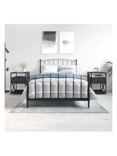 Sonata H Нощни шкафчета 2 бр черни 40x42x55 см инженерно дърво