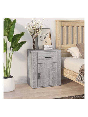 Sonata H Нощно шкафче, сив сонома, 50x36x60 см, инженерно дърво
