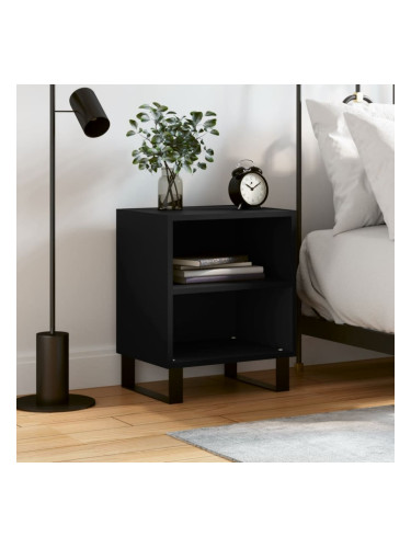 Sonata H Нощно шкафче черно 40x30x50 см инженерно дърво