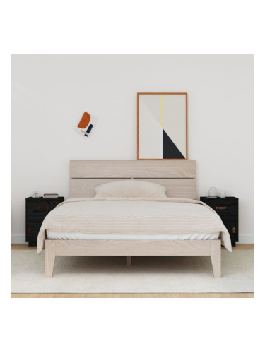 Sonata H Нощни шкафчета, 2 бр, черни, 40x34x55 см, борово дърво масив