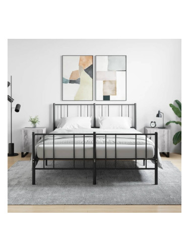 Sonata H Нощни шкафчета, 2 бр, сив сонома, 40x40x50 см, инженерно дърво