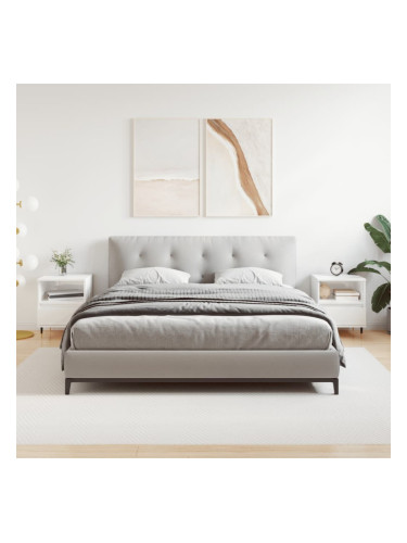 Sonata H Нощни шкафчета, 2 бр, бял гланц, 40x35x50 см, инженерно дърво