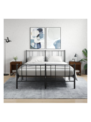 Sonata H Нощни шкафчета 2 бр кафяв дъб 40x35x50 см инженерно дърво