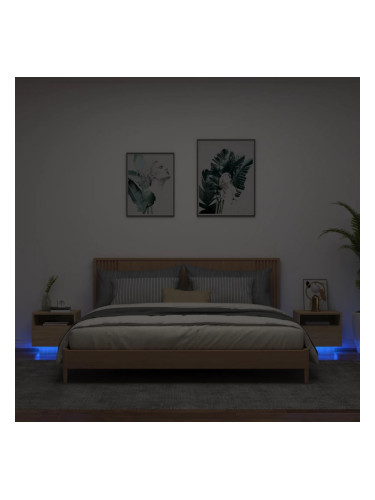 Sonata H Нощни шкафчета с LED осветление, 2 бр, сонома дъб, 40x39x37 см