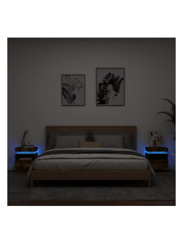 Sonata H Нощни шкафчета с LED осветление, 2 бр, опушен дъб, 40x39x48,5см