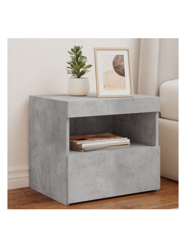 Sonata H Нощни шкафчета с LED осветление, 2 бр, бетонно сив, 50x40x45 см