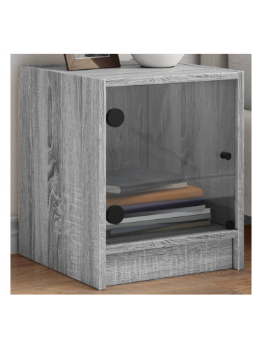 Sonata H Нощно шкафче със стъклена врата сив сонома 35x37x42 см