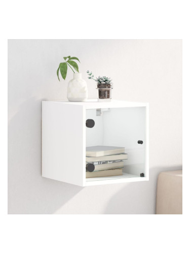 Sonata H Нощно шкафче със стъклена врата бяло 35x37x35 см