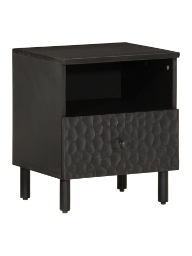 Sonata H Нощно шкафче, черно, 40x33x46 см, мангово дърво масив