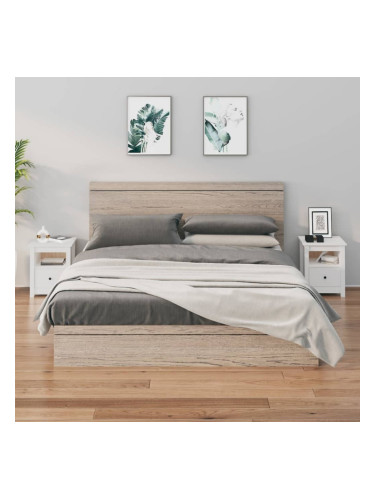 Sonata H Нощни шкафчета, 2 бр, бели, 40x35x49 см, борово дърво масив