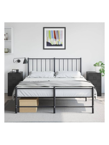 Sonata H Нощни шкафчета, 2 бр, черни, 34,5x39x62 см, стомана