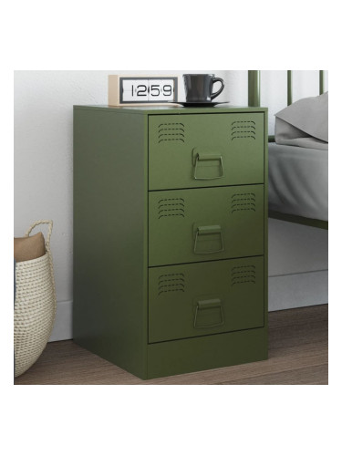Sonata H Нощно шкафче, маслиненозелено, 34,5x39x62 см, стомана