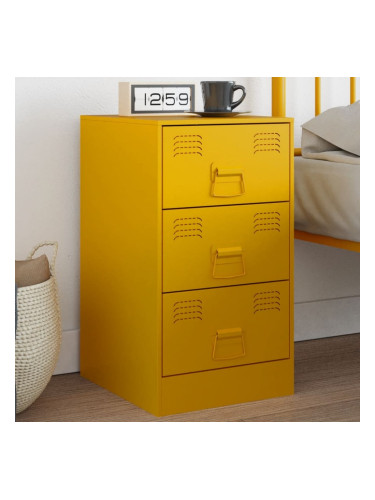 Sonata H Нощно шкафче, горчица жълто, 34,5x39x62 см, стомана
