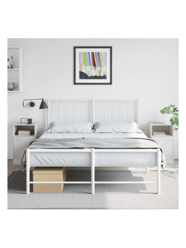 Sonata H Нощни шкафчета, 2 бр, бели, 34,5x39x62 см, стомана