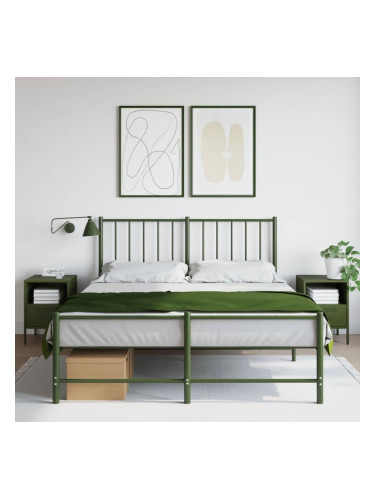 Sonata H Нощни шкафчета 2 бр маслиненозелени 36x39x50,5 см стомана