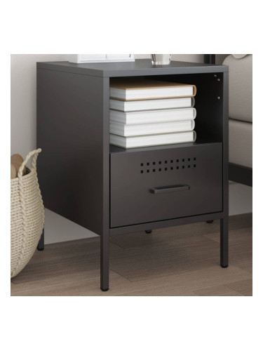 Sonata H Нощно шкафче, черно, 36x39x50,5 см, стомана