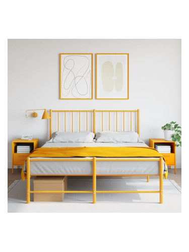 Sonata H Нощни шкафчета 2 бр горчица жълто 36x39x50,5 см стомана