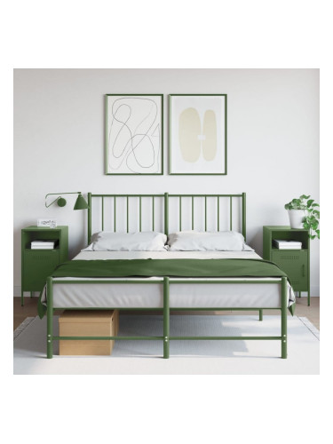 Sonata H Нощни шкафчета, 2 бр, маслиненозелени, 36x39x68 см, стомана