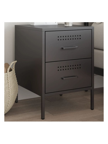 Sonata H Нощно шкафче, черно, 36x39x50,5 см, стомана