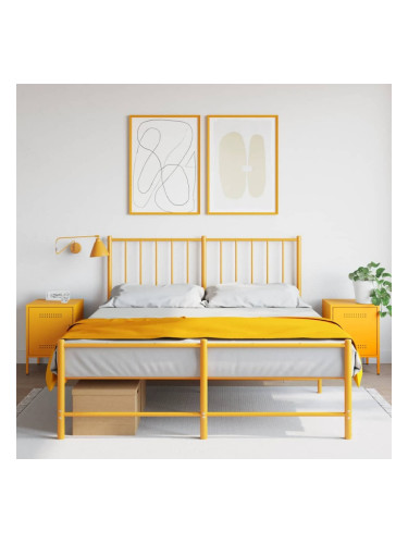 Sonata H Нощни шкафчета 2 бр горчица жълто 36x39x50,5 см стомана