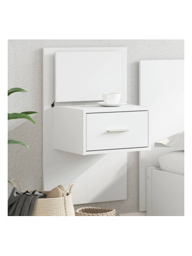 Sonata H Нощно шкафче за стена с LED осветление, бяло