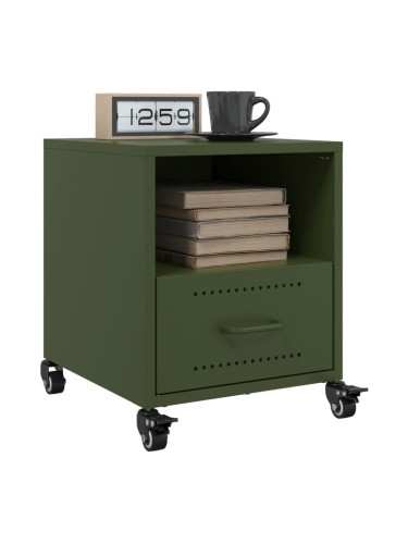 Sonata H Нощни шкафчета 2 бр маслиненозелени 36x39x43,5 см стомана