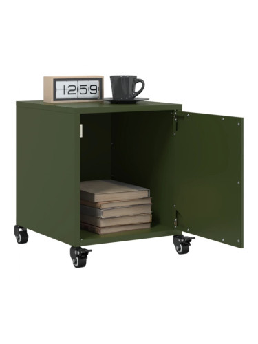 Sonata H Нощни шкафчета 2 бр маслиненозелени 36x39x43,5 см стомана
