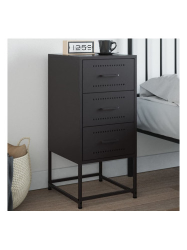 Sonata H Нощно шкафче, черно, 36x39x78 см, стомана