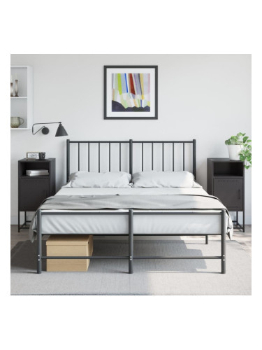 Sonata H Нощни шкафчета 2 бр черен 36x39x78 см стомана