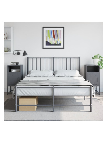 Sonata H Нощни шкафчета 2 бр антрацит 36x39x78 см стомана