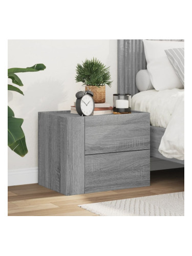 Sonata H Нощно шкафче за стенен монтаж, сив сонома, 45x30x35 см