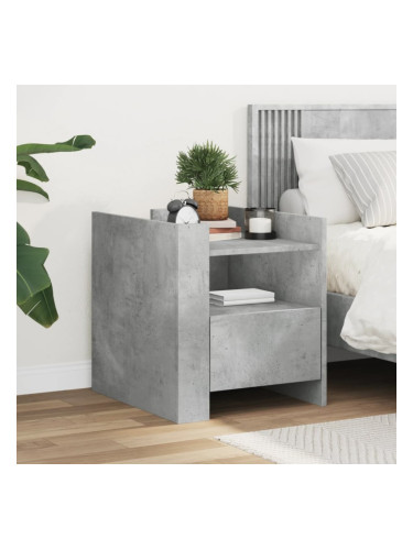 Sonata H Нощно шкафче, бетонно сиво, 45x50x50 см, инженерно дърво