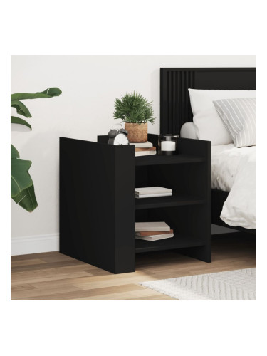 Sonata H Нощно шкафче, черно, 45x50x50 см, инженерно дърво