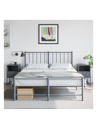 Sonata H Нощни шкафчета 2 бр антрацит 36x39x60,5 см стомана