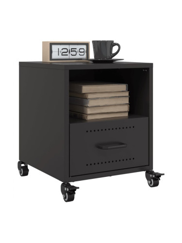 Sonata H Нощни шкафчета, 2 бр, черни, 36x39x43,5 см, стомана