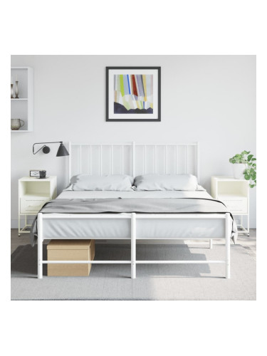 Sonata H Нощни шкафчета 2 бр бели 36x39x60,5 см стомана