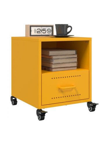 Sonata H Нощни шкафчета 2 бр горчица жълто 36x39x43,5 см стомана