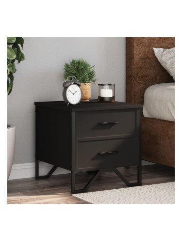 Sonata H Нощни шкафчета, 2 бр, черни, 40x30x40 см, инженерно дърво