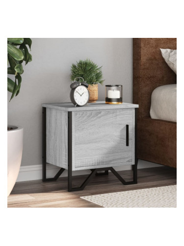Sonata H Нощно шкафче, сив сонома, 40x30x40 см, инженерно дърво
