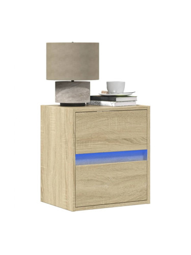 Sonata H Нощно шкафче за стена с LED осветление, дъб сонома