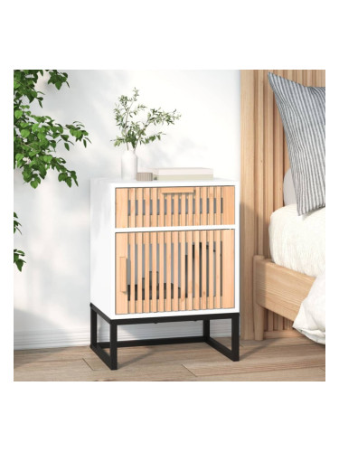 Sonata H Нощно шкафче бяло 40x30x55,5 см инженерно дърво и желязо